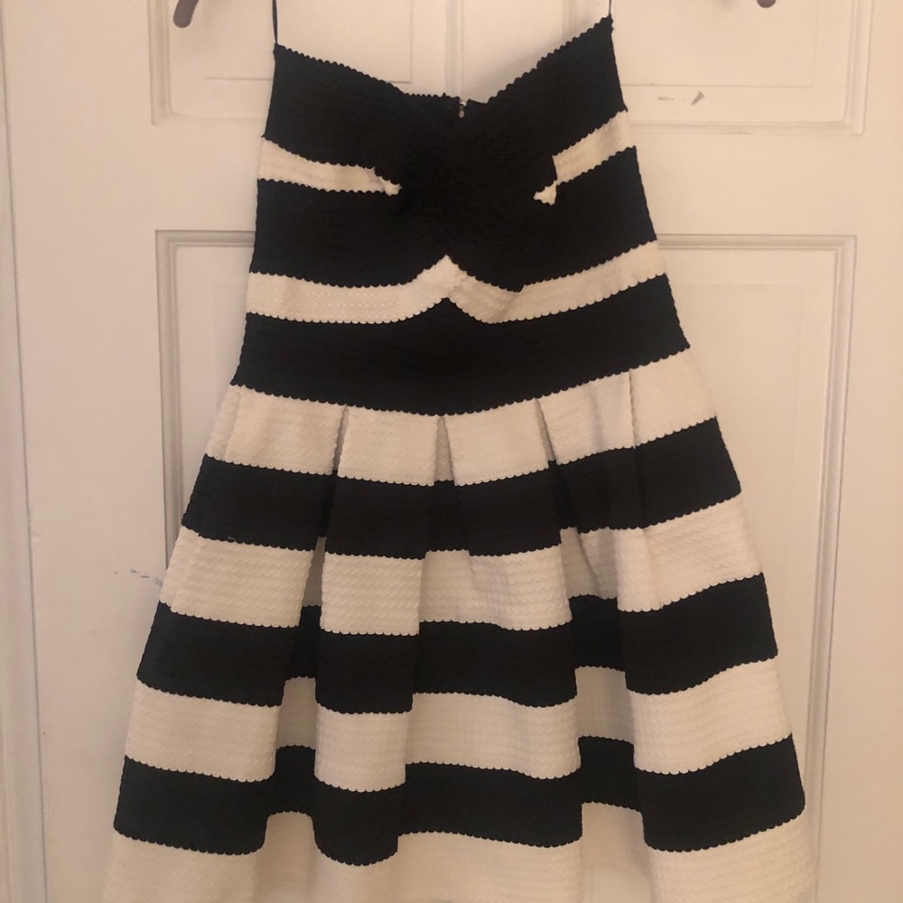 Alythea Strapless Black & White striped dress